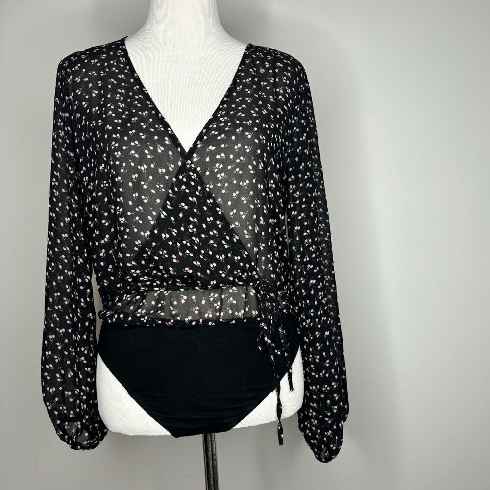 Forever 21- Black Floral Body Suit
